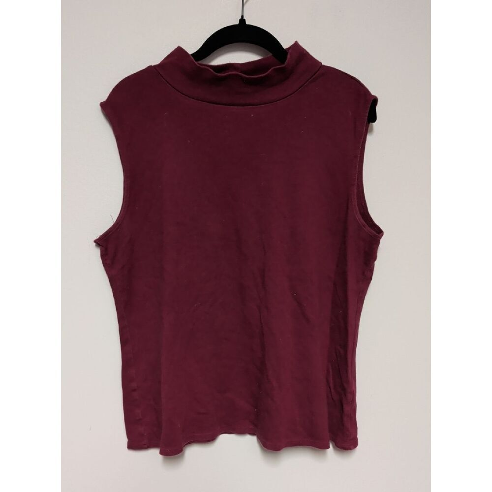 croft & barrow Sleeveless Mock Neck Tank in Wine